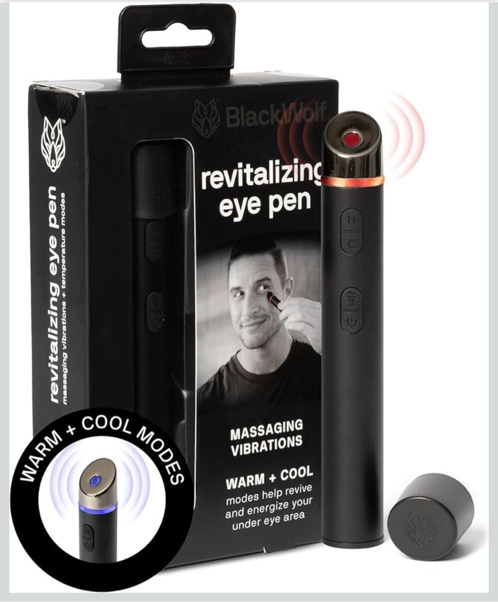 Black Wolf Revitalizing Eye Pen Vibration Massaging Tool  NEW